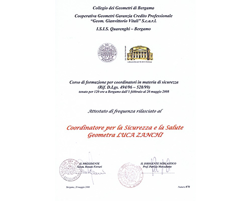 Coordinatori per la Sicurezza nei Cantieri D.Lgs. 81/08